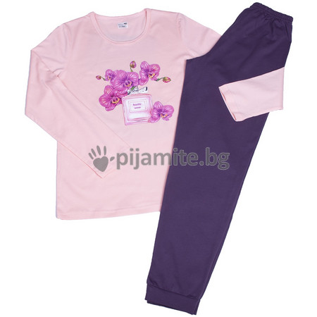 Дамски пижами Пижами дълъг ръкав Дамска пижама, дълъг ръкав, дълъг панталон Орхидея 154